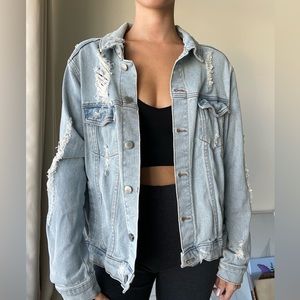 Denim/jean oversized jacket distressed